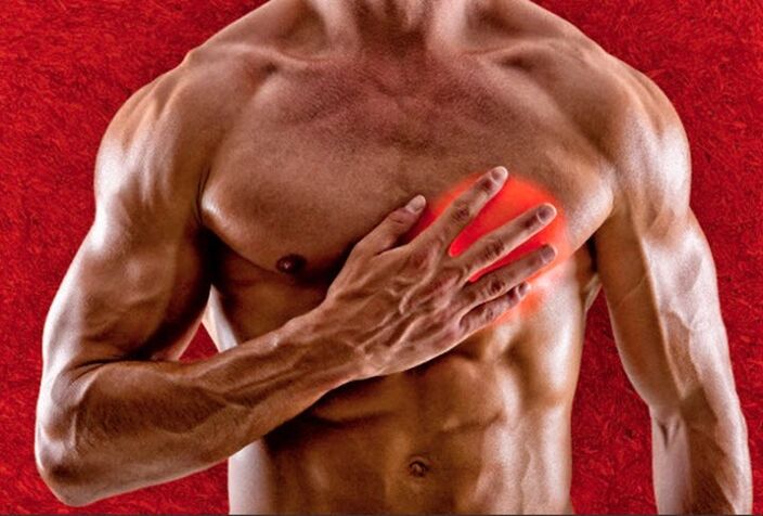 dor no peito devido à osteocondrose